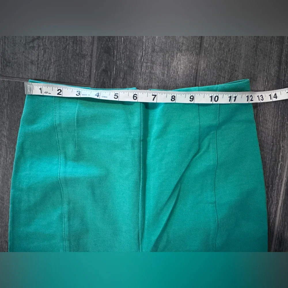 FREE PEOPLE‎ Real Deal Slit Green Boho Stretch Pants Sz XS NWT